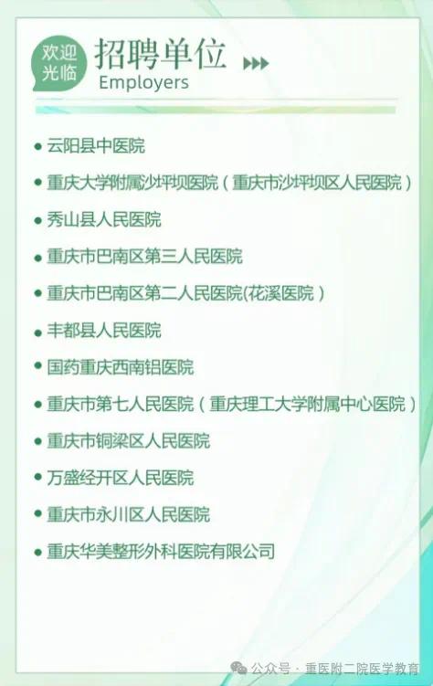 重庆内科主治医生招聘_重医附二院专场招聘会_重庆医科大学2024年毕业生招聘会